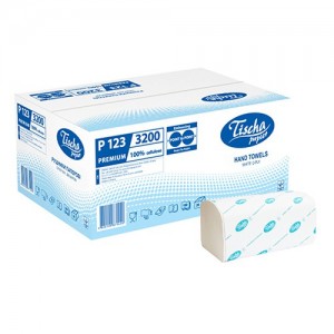Рушники паперові PREMIUM, V 22.5x22.2см біли, 160л*20пач  "Tischa papier" P123