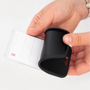 Бейдж-чохол SoftTouch вертикальний 54х85 мм, SoftTouch матовий, чорний  "Axent" 4550v-01-a