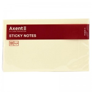 Блок паперу з клейким шаром, 75x125 мм, 100 арк. жовтий"Axent" 2316-01-А