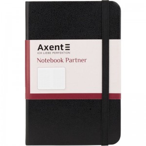 Книга записна PARTNER 95x140мм, 96л, клітинка, чорна "Axent" 8301-01-А