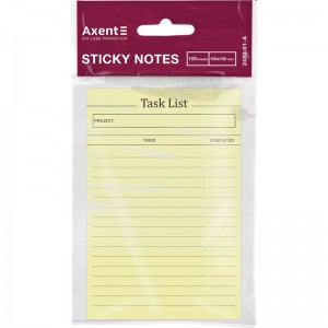 Блок паперу з клейким шаром Task list, 100x150мм, 100 арк "Axent" 2480-01-А "Axent" 2480-01-А