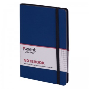 Книга записна Partner Soft, 125х195мм, 96арк, клітинка, синя "Axent" 8206-02-A