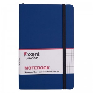 Книга записна Partner Soft, 125х195мм, 96арк, клітинка, синя "Axent" 8206-02-A