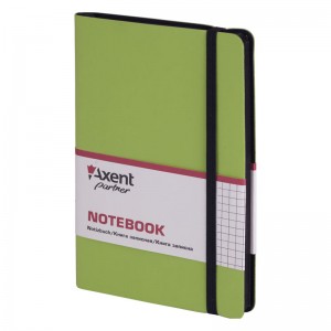 Книга записна Partner Soft, 125х195мм, 96арк, клітинка, салатова "Axent" 8206-09-A