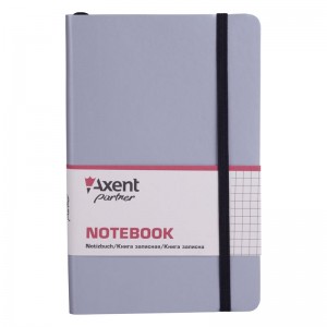 Книга записна Partner Soft, 125х195мм, 96арк, клітинка, срібляста "Axent" 8206-34-A