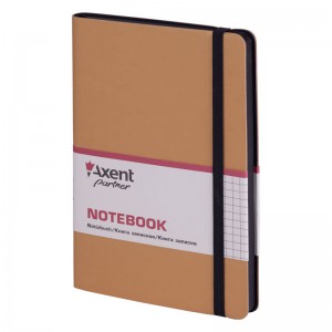Книга записна Partner Soft, 125х195мм, 96арк, клітинка, золота "Axent" 8206-35-A