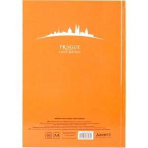 Книга канцелярська А4, 96 арк, клітинка, персикова Maps Prague "Axent" 8422-542-А
