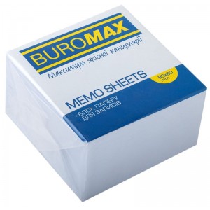 Блок білого паперу для нотаток  80х80х50мм, не склеєний  "BuroMAX" 2205