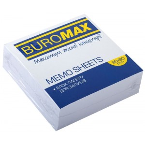 Блок білого паперу для нотаток, 90х90х30мм, не склеєний  "BuroMAX" ВМ.2209