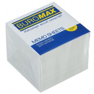 Блок білого паперу для нотаток, JOBMAX, 90х90х70мм, не склеєний "BuroMAX" ВМ.2218