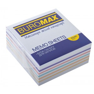 Блок паперу для нотаток ВЕСЕЛКА, 90х90х40мм, не склеєний "BuroMAX" ВМ.2245