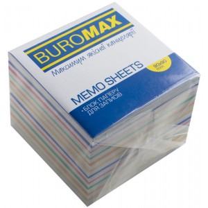 Блок паперу для нотаток "ВЕСЕЛКА", 90х90х70мм, не склеєний "BuroMAX" ВМ.2249
