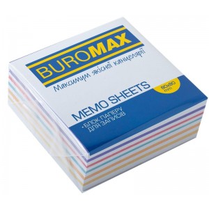 Блок паперу для нотаток "ЗЕБРА", 80х80х30 мм, не склеєний"BuroMAX" ВМ.2253 