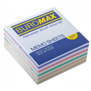 Блок паперу для нотаток "ЗЕБРА", 90х90х40 мм., не склеєний"BuroMAX" ВМ.2265
