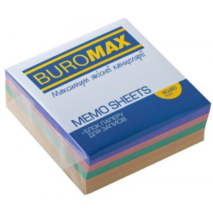 Блок паперу для нотаток ДЕКОР, 80х80х30мм, склеєний "BuroMAX" ВМ.2272