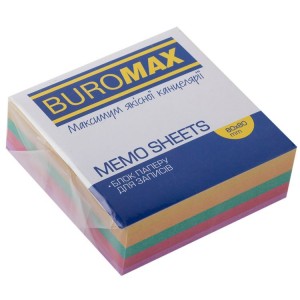 Блок паперу для нотаток "ДЕКОР", 80х80х30мм, не склеєний "BuroMAX" ВМ.2273