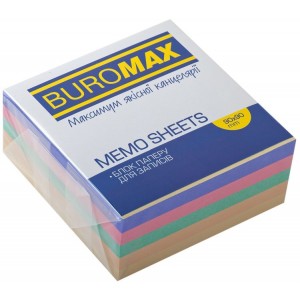 Блок паперу для нотаток "ДЕКОР", 90х90х40мм, не склеєний"BuroMAX" ВМ.2285