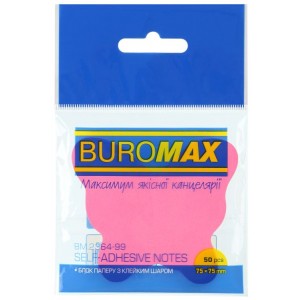Блок для нотаток "BUTTERFLY" 50арк, асорті, неон "BuroMAX" BM.2364-99
