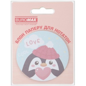 Блок паперу з клейким шаром, PENGUIN, 70х70мм, 30арк., асорті "BUROMAX" BM.2381-74