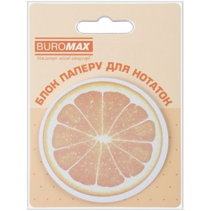 Блок паперу з клейким шаром, FRUITS, 70х70мм, 30арк., асорті "BUROMAX" BM.2381-75