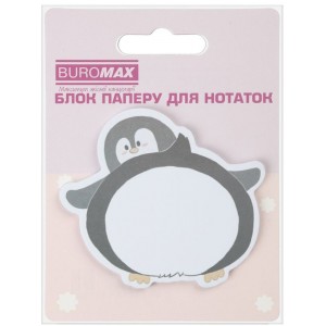Блок паперу з клейким шаром, FUNNY ANIMALS, 75х75мм, 30арк., асорті "BUROMAX" BM.2381-76