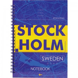 Блокнот на спіралі тверда обкл., А5, 96арк. Stockholm "Axent" 8032-08-A