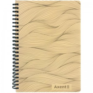 Блокнот на спіралі пласт. обкл., А5, 80 арк.,кл., пісочний "Axent" 8472-2-A