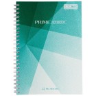 Зошит на пружині PRIME А5, 96арк., клітка, в карт. обкл., бірюзовий "BuroMax" BM.24551101-06