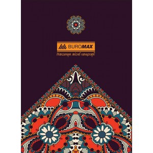 Блокнот-планшет клеєний зверху А5, 48 л, клітинка, ассорті Ornament "Buromax" BM.2477