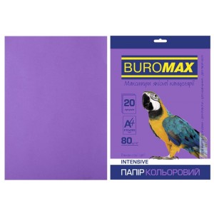 Папір кольоровий INTENSIVE, фіолет., 20 арк., А4, 80 г/м² «BuroMax» BM.2721320-07