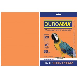 Папір кольоровий INTENSIVE, помаранчевий, 20 арк., А4, 80 г/м² «BuroMax» BM.2721320-11