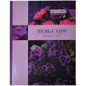 Книга канцелярська  А4, 96 арк, клітинка,, BOHO CHIC, фіолетова "Buromax" BM.2400-207