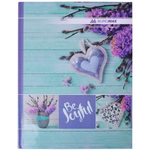 Книга канцелярська  А4, 96 арк, клітинка,, ROMANTIC, бірюзова "Buromax" BM.2400-306