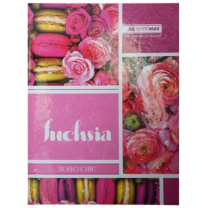 Книга канцелярська А4, 96 арк, лінія BOHO CHIC, рожева "BuroMAX" BM.2401-110