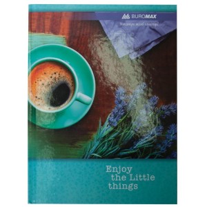 Книга канцелярська А4, 96 арк, лінія ROMANTIC, бірюзова "BuroMAX" BM.2401-206