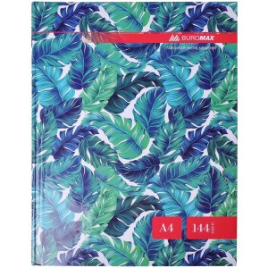 Книга канцелярська  А4, 144 арк, клітинка, FLORISTICA, бірюзова "Buromax" BM.24419102-06