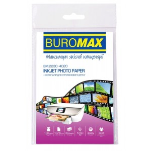 Фотопапір глянцевий, 10х15 см, 180 г/м², 20 арк "BUROMAX" BM.2230-4020