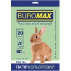 Папір кольоровий PASTEL, св.-зелений, 20 арк., А4, 80 г/м² «BuroMax» BM.2721220-15