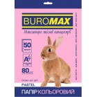 Папір кольоровий PASTEL, рожевий, 50 арк., А4, 80 г/м² «BuroMax» BM.2721250-10