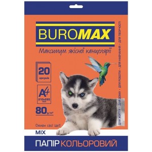 Набор цветной бумаги 80 г/м2, А4, 20 л., 10цв. PASTEL+INTENSIVE «BuroMax» BM.2721620-99