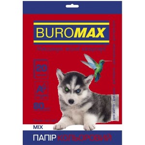Набор цветной бумаги 80 г/м2, А4, 20 л., 10цв. DARK+INTENSIVE «BuroMax» BM.2721920-99