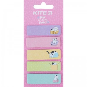 Закладка паперова малюнок Cats, 5 кольорів, 15х50 мм, 100 шт "Kite" k23-480-1