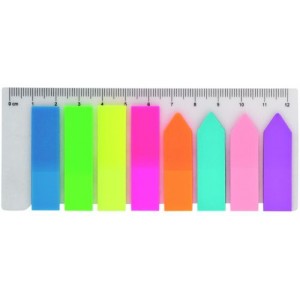 Закладки пластикові NEON, з клейким шаром, 45x12 мм, 42x12 мм, 8 кол. по 25 арк. "BuroMAX" 2307-98