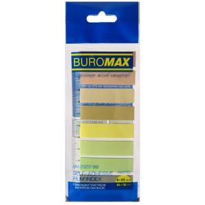 Закладки пластикові PASTEL, з клейким шаром, 45x12 мм, 8 кол. по 25 арк. "BuroMAX" ВМ.2307-99