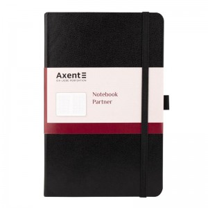 Книга записна PARTNER 125x195мм, 96арк, кліт, чорна "Axent" 8201-01-А