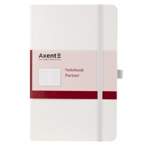 Книга записна PARTNER 125x195мм, 96арк, кліт, біла "Axent" 8201-21-А