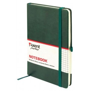 Книга записна Partner Lux, 125х195мм, 96арк, клітинка, зелена "Axent" 8202-04-А