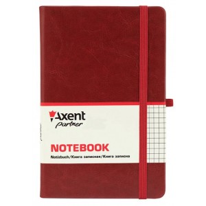 Книга записна Partner Lux, 125х195мм, 96арк, клітинка, бордова "Axent" 8202-05-А
