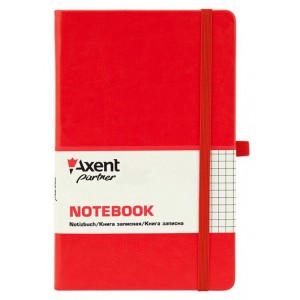 Книга записна Partner Lux, 125х195мм, 96арк, клітинка, червона "Axent" 8202-06-А