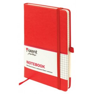 Книга записна Partner Lux, 125х195мм, 96арк, клітинка, червона "Axent" 8202-06-А